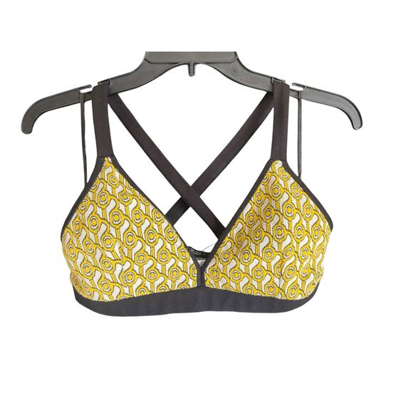 NWT Zara Yellow/Black/White Bralette Size Small - Picture 1 of 6